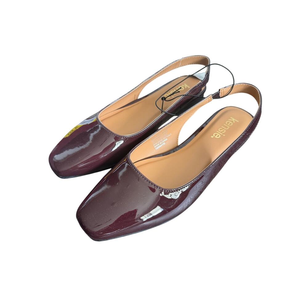 Kensie Felice Slingback Flats Burgundy Patent Women’s Size 6 NIB